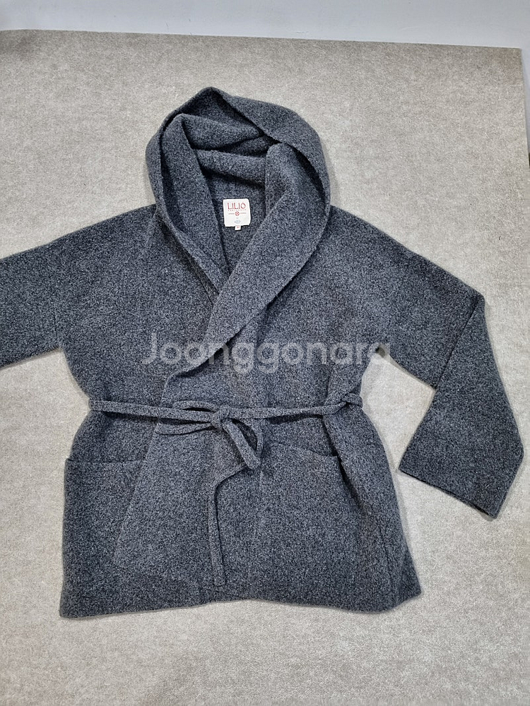 여성 55~66 릴리오 오일릴리 폭스 울 숄카라 니트 코트--5